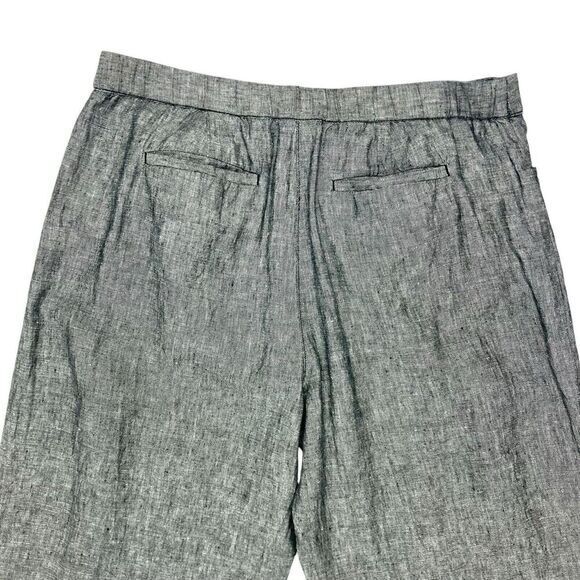 J. Jill Linen Pants Womens Large Petite Gray Wide Leg Elastic Waistband Relaxed - Picture 7 of 15